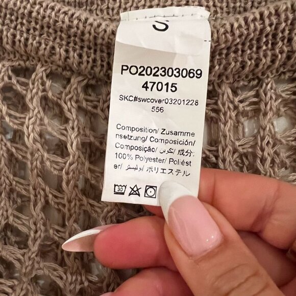 Tan Open Crochet Swim Cover Up Skirt Size Small - Picture 3 of 3